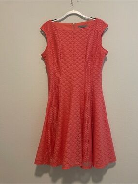 Danny & Nicole Coral Cap-Sleeve Fit-and-Flare Dress